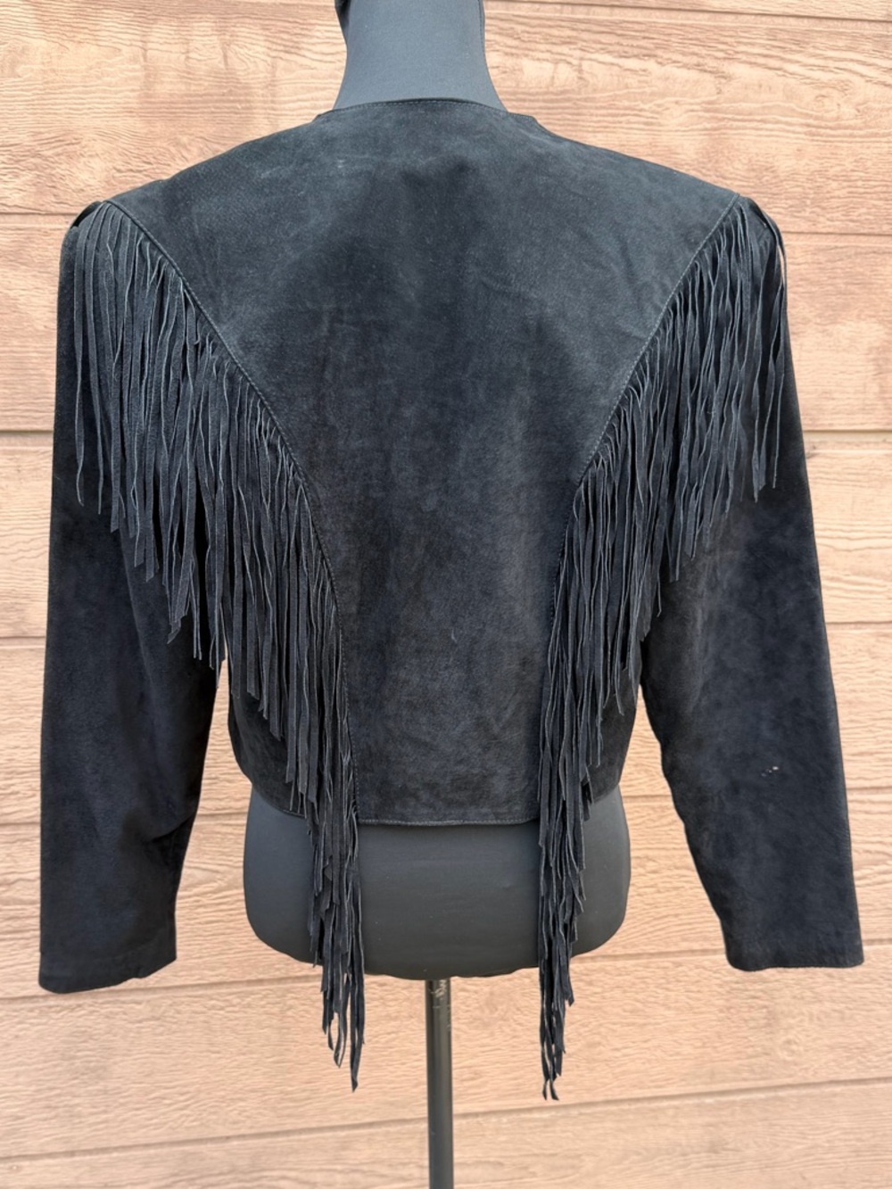 Vintage Scully Fringed cropped Suede Women's western Jacket - Black - Picture 7 of 14